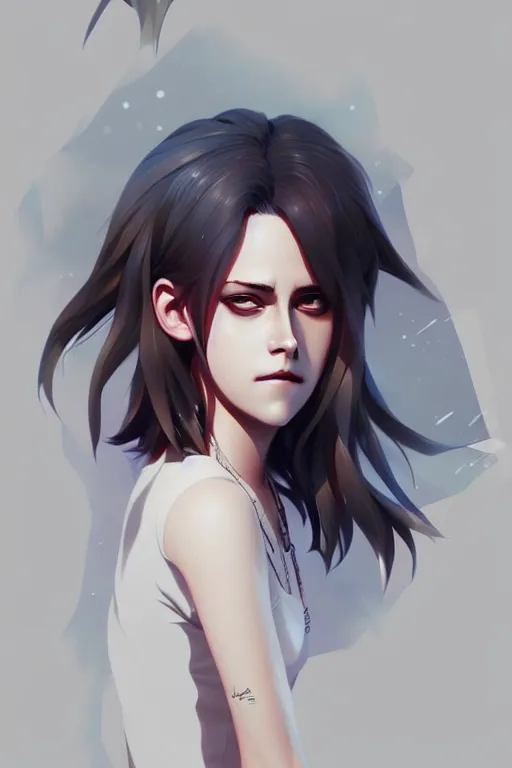 Image similar to kristen stewart, portrait shinkai makoto studio ghibli studio key hideaki anno sakimichan stanley artgerm lau rossdraws james jean marc simonetti elegant highly detailed digital painting artstation pixiv