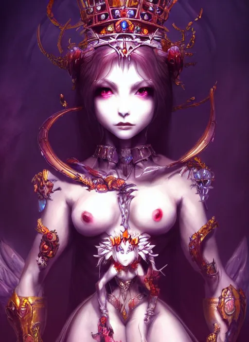 Image similar to a beautiful queen of the underworld fullbody view, highly detailed, yoshitaka amano, trending on artstation, soft light, sharp focus, illustration, character design, concept art