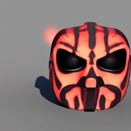 Image similar to darth!!! maul!!!, cute bobble!!! head!!!, blender render, depth of field