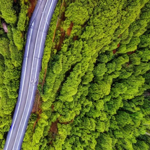 Image similar to drone fotage of an old abandoned road