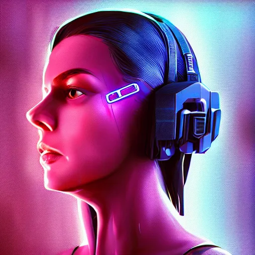 Prompt: “high detail portrait of a Cyberpunk girl, digital art, concept art, neon colors, studio lightning, high contrast, sharp focus, hiperrealist, photorealist, Artstation HQ, DeviantArt, cybernetics, techwear, urban samurai, netrunner, Shadowrun, Cyberpunk 2077, Deus Ex, 4k UHD, Unreal Engine 5”