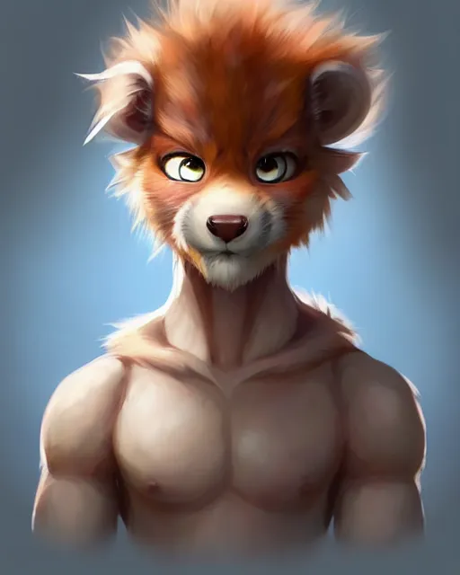Prompt: character concept art of a cute male anthropomorphic furry | | wigglesome, key visual, realistic shaded perfect face, fine details by stanley artgerm lau, wlop, rossdraws, james jean, andrei riabovitchev, marc simonetti, and sakimichan, trending on weasyl