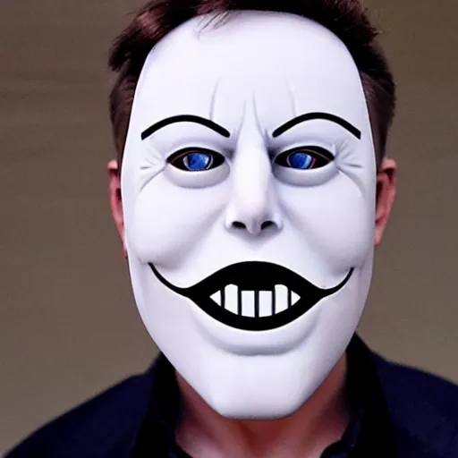Prompt: halloween mask of elon musk