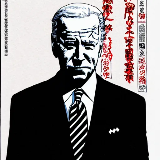 Image similar to Joe Biden looking sinister, by Tsutomu Nihei, highly detailed