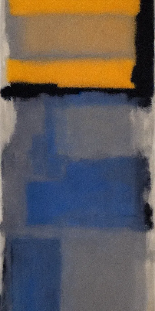 Image similar to painting, black and blue, in the style of mark rothko