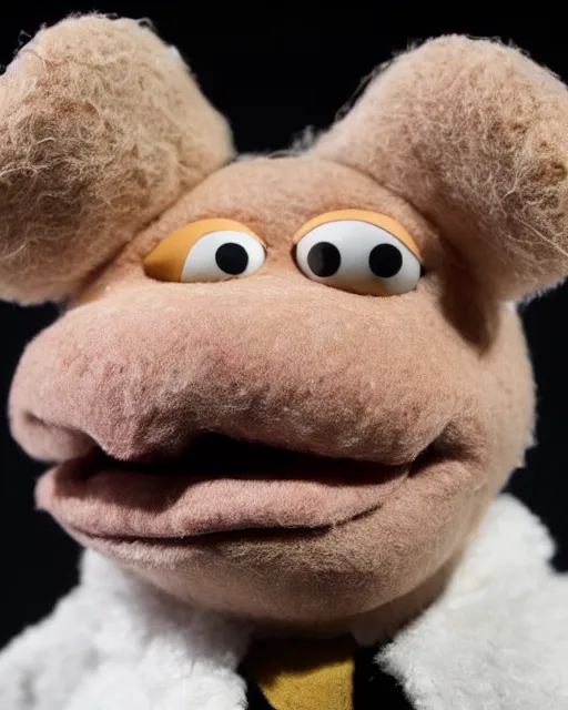 Image similar to hank schrader as a muppet. highly detailed felt. hyper real photo. 4 k.