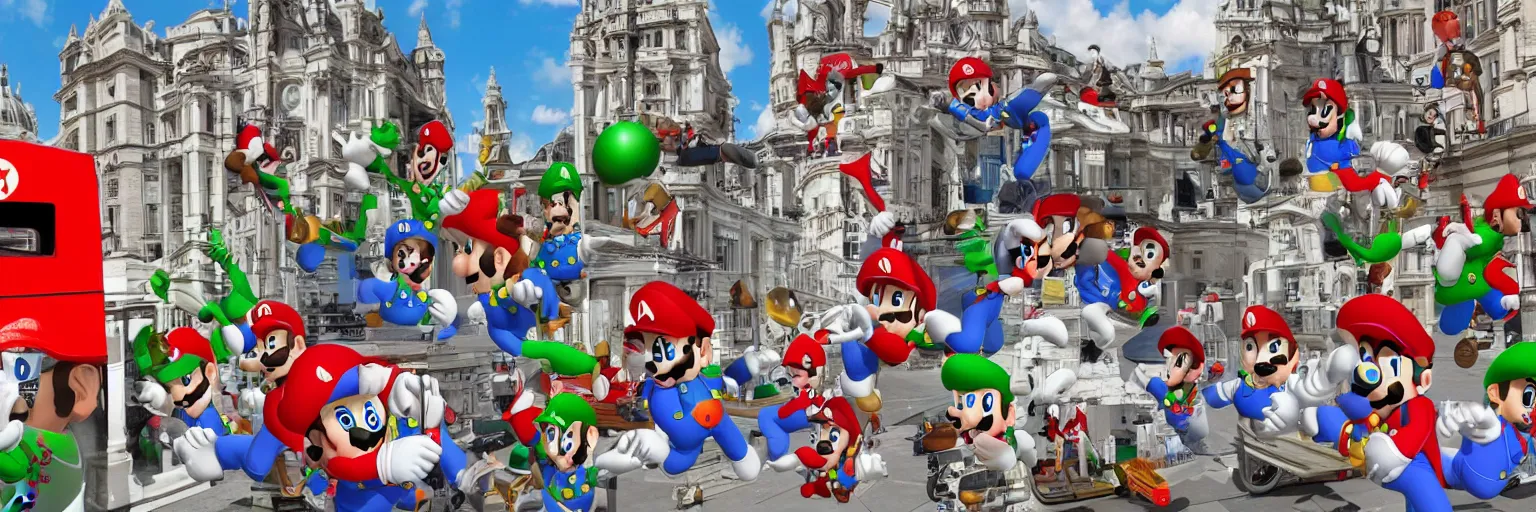 Image similar to london in style of super mario,