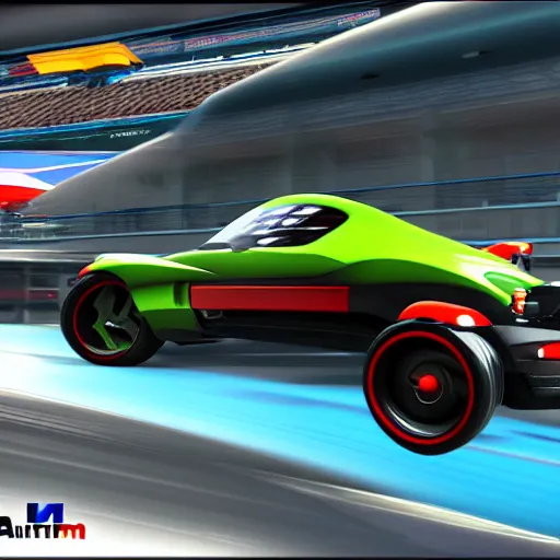 Image similar to artificial intelligence driving very fast in trackmania