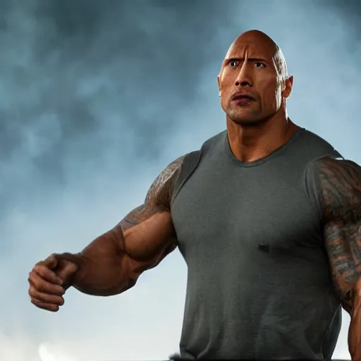 Prompt: Dwayne Johnson, intense stare, sharp, highly detailed, Hollywood movie still