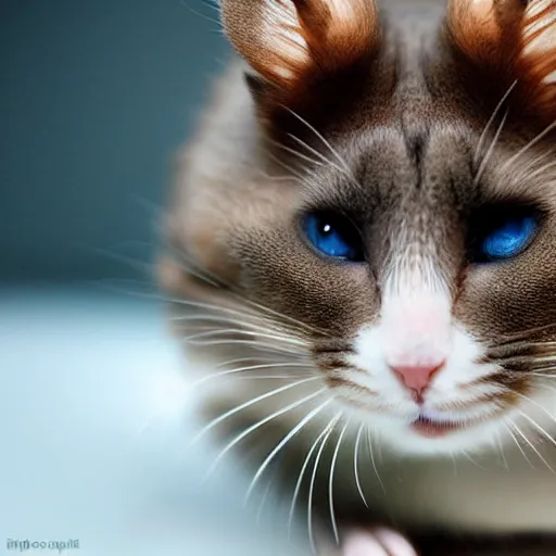 Image similar to a feline hamster - cat - hybrid, animal photography