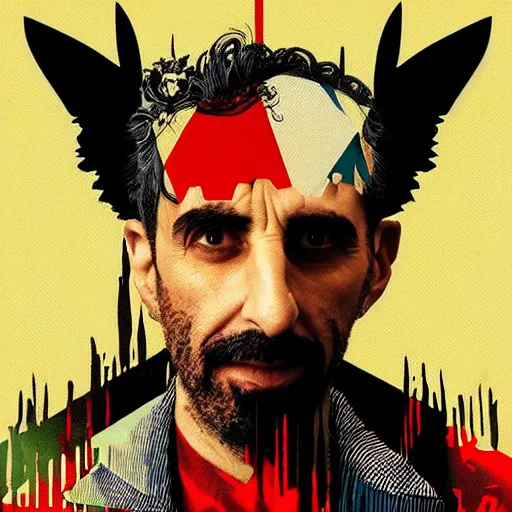 Image similar to epic album cover, serj tankian, tending on artstation, award - winning art