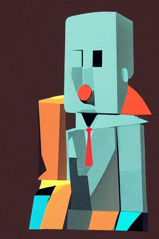 Image similar to cubist moai statue cutout digital illustration cartoon colorful beeple