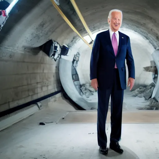 Prompt: Professional portrait of Joe Biden wearing T-45d power armor in a underground futuristic bunker, 8k, cinematic, dslr,