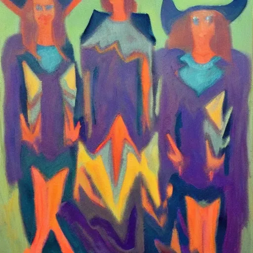 Image similar to a abstract painting coven of witches hilma af clint