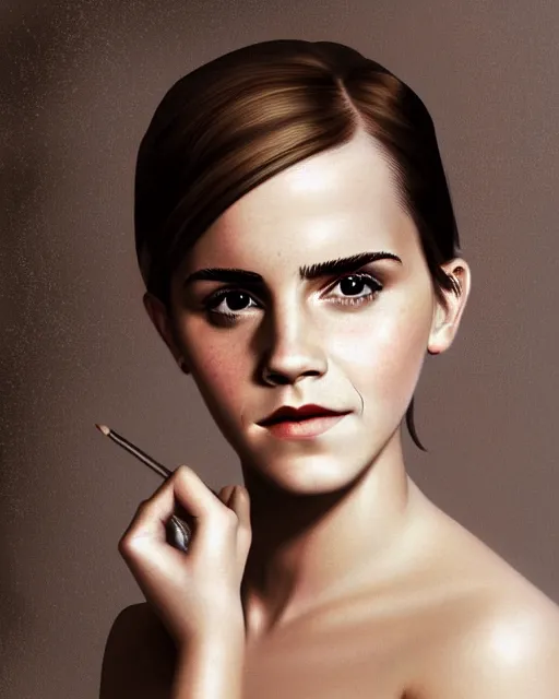 Prompt: detailed digital painting of a emma watson, chinese artwork, soft brushstrokes, pale skin, subsurface scattering, warm lighting