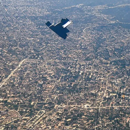 Prompt: photo of kanye west flying above los angeles