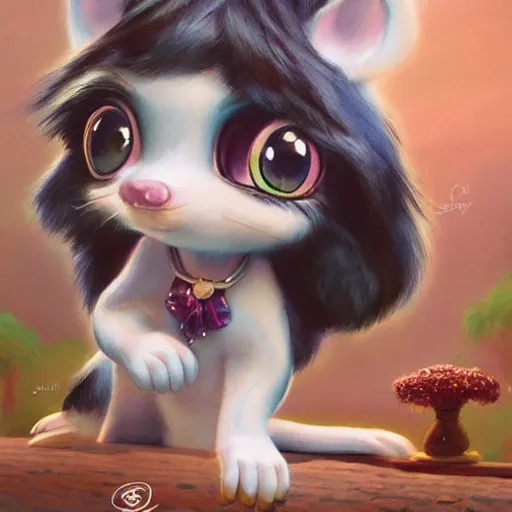 Prompt: 3d Littlest Pet Shop animal, realistic scales, master painter and art style of Noel Coypel, art of Émile Eisman-Semenowsky, art of Édouard Bisson