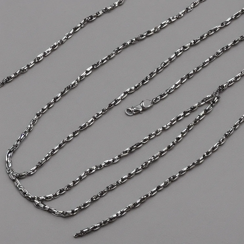 Prompt: chrome effect metallic metal chain