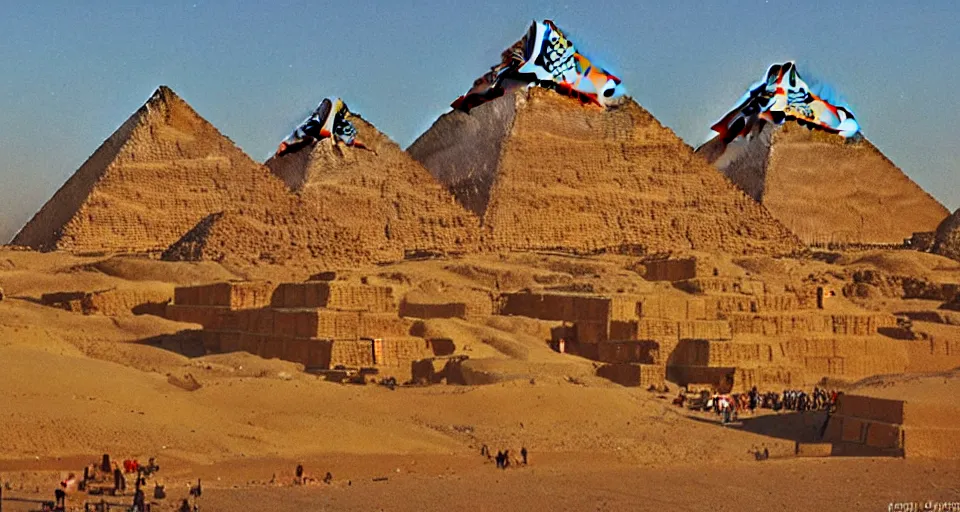 Prompt: the pyramids of Giza by Jean Giraud, Moebius