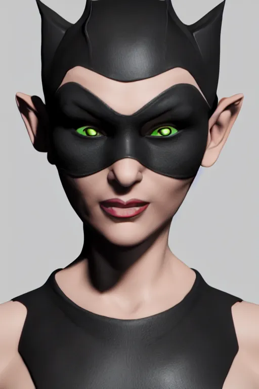 Prompt: 3d render of Catwoman, bust, photorealistic, concept art, finalRender, octane, Unreal Engine