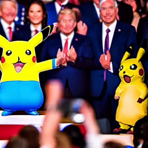 Image similar to Pikachu is elected president of the United States, photograph via White House photographer