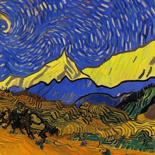 Image similar to nepal in van gogh style