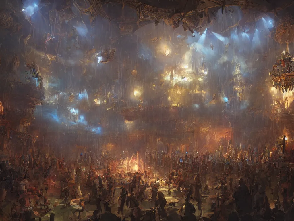 Image similar to interior of a medieval circus, hearthstone art style, epic fantasy style art by Craig Mullins, fantasy epic digital art, epic fantasy card game art by Greg Rutkowski