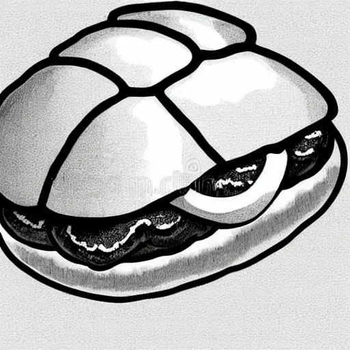 Image similar to storybook illustration of a hamburger turtle, storybook illustration, monochromatic