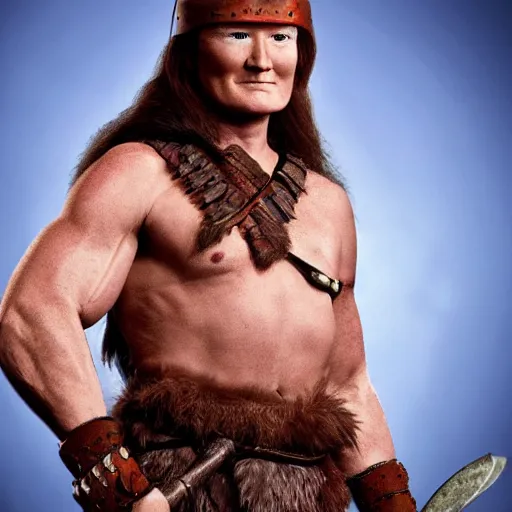 Image similar to Conan O-Brien as a Barbarian, Barbarian Conan O-Brien