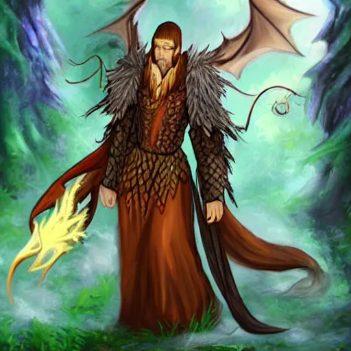 Prompt: a draconic druid