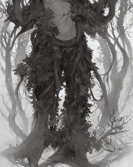 Image similar to patrick rothfuss as a forest druid with leaves in his beard, dreamy and ethereal, fantasy, intricate, elegant, highly detailed, digital painting, artstation, concept art, smooth, sharp focus, illustration, art by artgerm and greg rutkowski and donato giancola