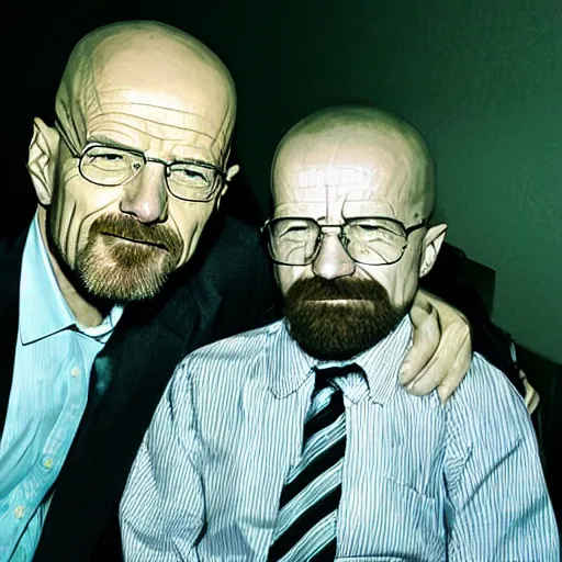 Image similar to walter white sitting on walter white's lap