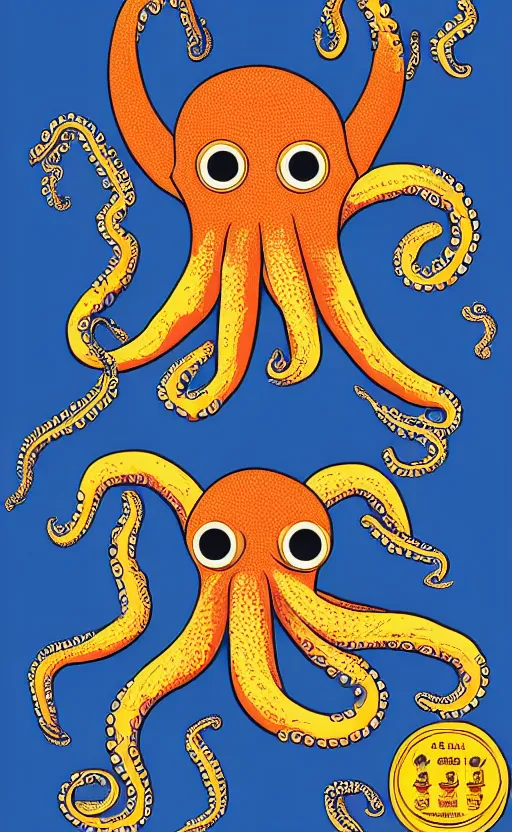Image similar to highly detailed illustration of octopus as a cheeseburger as an octopus, poster, symmetrical, 8 k, trending