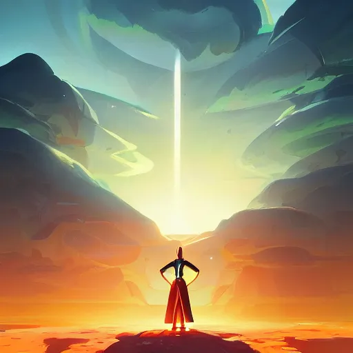 Prompt: hero world the day the earth stood still 1 9 5 1, behance hd by jesper ejsing, by rhads, makoto shinkai and lois van baarle, ilya kuvshinov, rossdraws global illumination