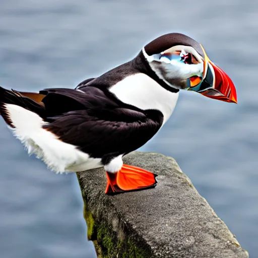 Prompt: beautiful photo of a puffin, canon 5 d