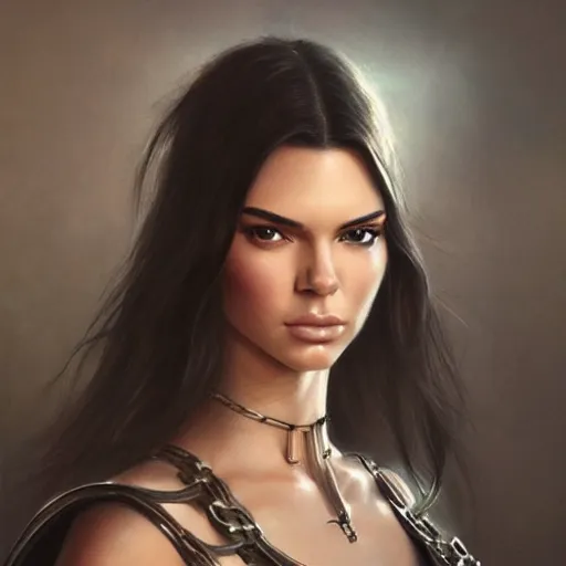 Prompt: kendall jenner, d & d, fantasy, portrait, highly detailed, digital painting, trending on artstation, concept art, sharp focus, illustration, art by artgerm and greg rutkowski and magali villeneuve