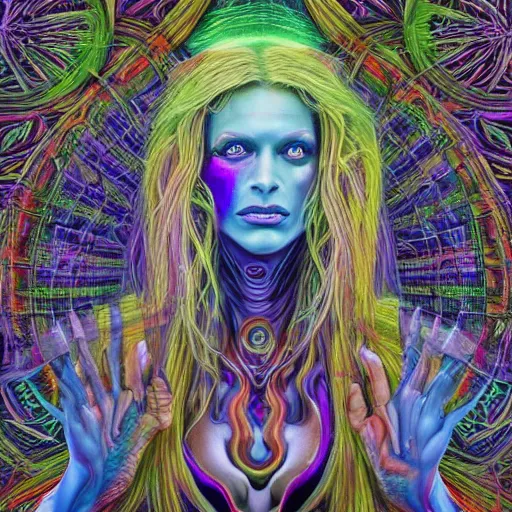 photorealistic witch goddess as a dmt entity in the | Stable Diffusion ...