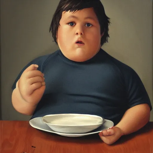 Image similar to a portrait of the fattest boy ever