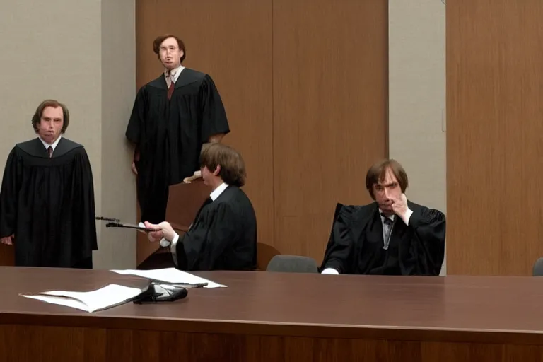 Image similar to saul goodman, also known as jimmy mcgill, defends dart vader in court, dart vader court session, court session images, 1 0 8 0 p, court archive images