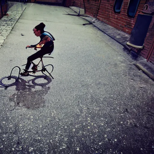 Prompt: spider riding a bicycle, hyperrealistic, cinematic, photography