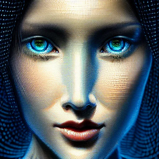 Image similar to ultra realist intricate detailed painting of a female upclose in a room full of cryo pods, blade runner, sci - fi, very intricate details, 8 k resolution, volumetric lighting, artstyle hiraku tanaka, award winning