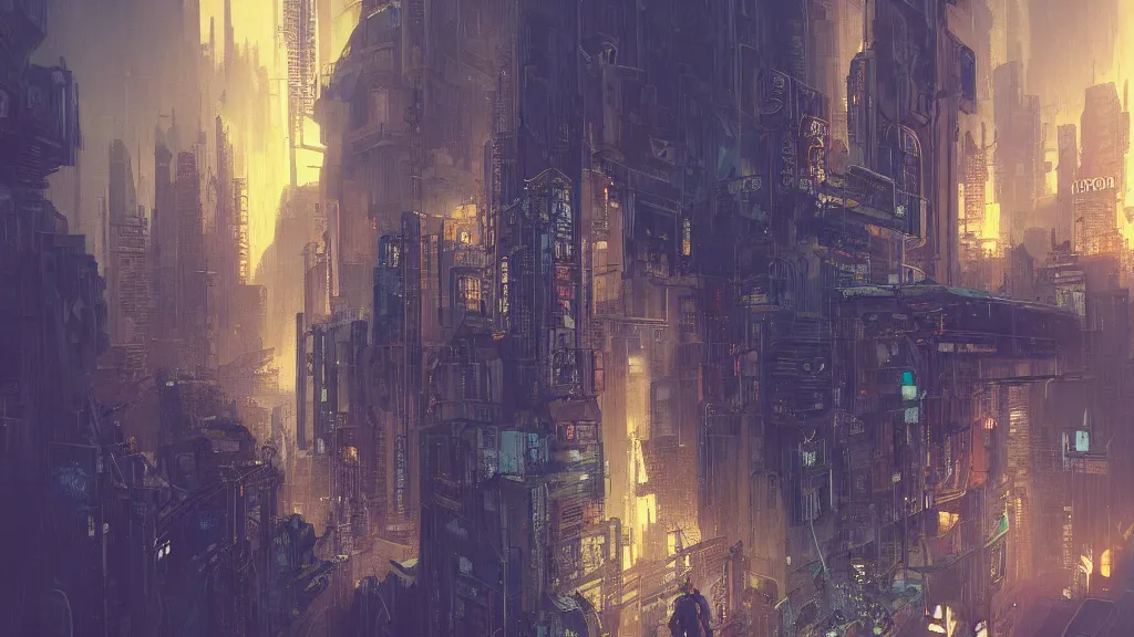 Image similar to cyberpunk sevilla city of spain, reflexions, blade runner, very high details by william turner art, greg rutkowski and alphonse mucha, trending on artstation, very very detailed, masterpiece,