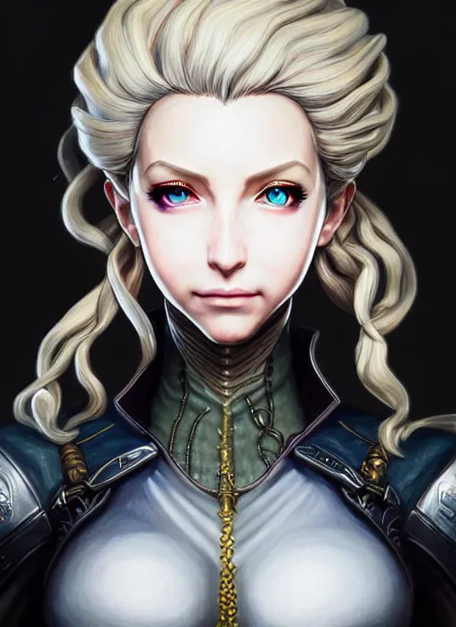 Image similar to a portrait of quistis trepe an ultrafine detailed painting, detailed painting, detailed eyes!!, final fantasy octopath traveler lovecraft ghibly