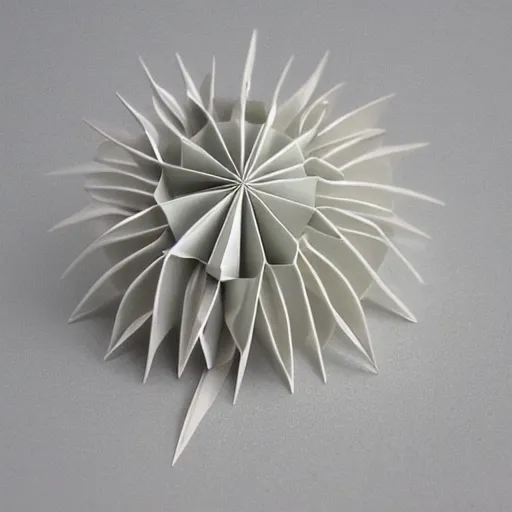 Prompt: origami spherical wind diatom