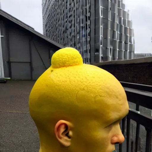 Prompt: human with lemon head