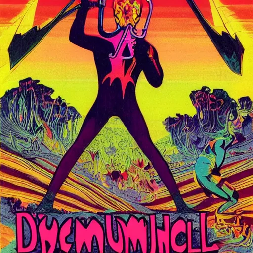 Image similar to 1975 demonic psychedlic valley flower axelotol foie gras trombone baluster , by Arthur Skizhali-Weiss and David Hocknet and Vincent Di Fate , fine art , Marvel Comics , 8K