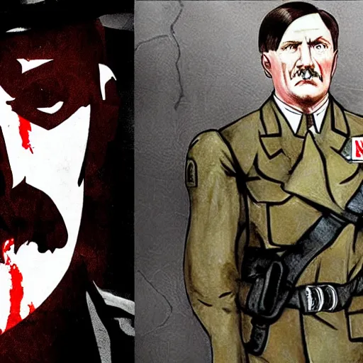 Prompt: adolf hitler as solid snake in metal gear solid