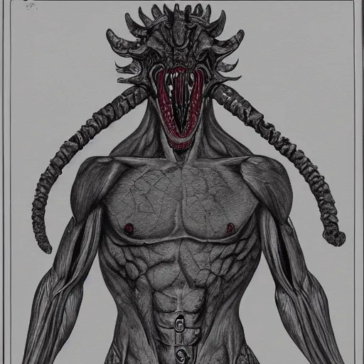 Image similar to an anatomy study of a Demogorgon