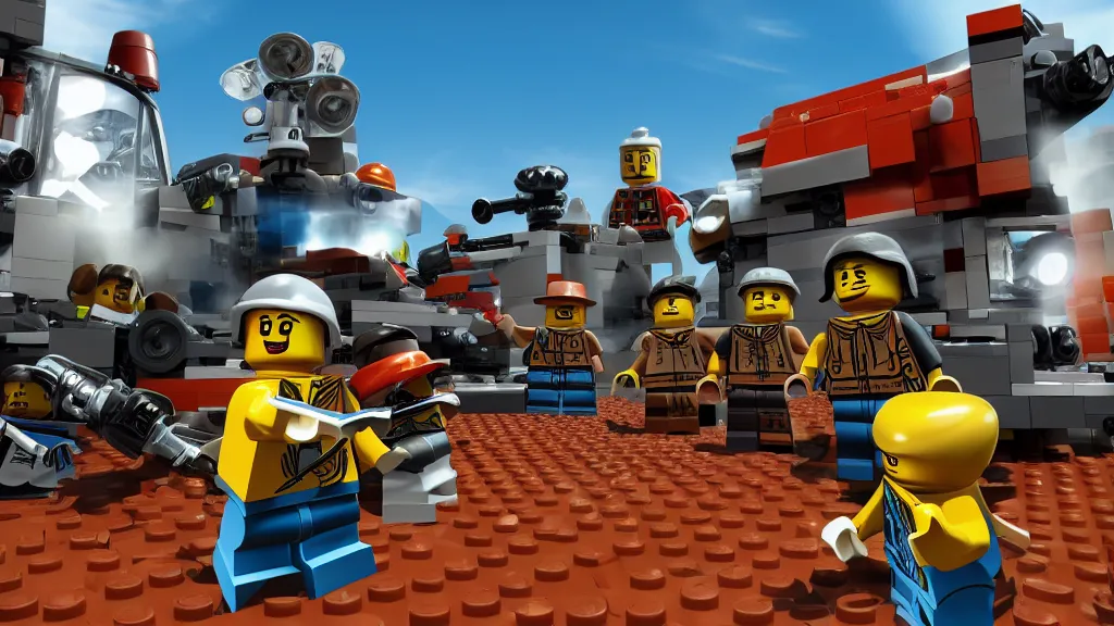 Image similar to lego mars mission first-person shooter in-game screenshot