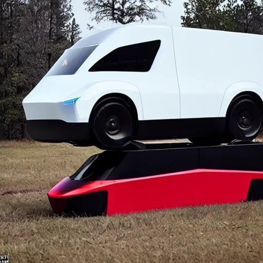 Prompt: tesla hover truck